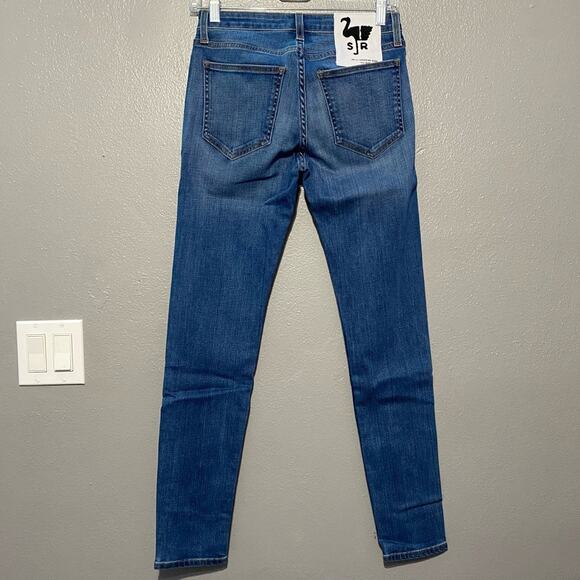 Free People Sandrine Rose Mid-Rise Skinny Denim Jeans Indigo Size 25 - Picture 2 of 9